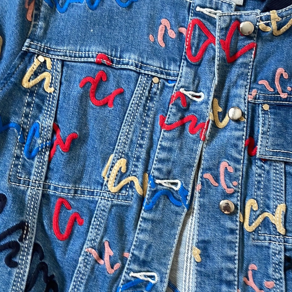 Grey Jason Wu Scribbled Denim Jacket 6 - image 5